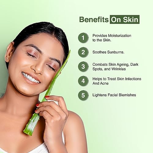 GLAMACIOUS Aloe Vera Moisturising Lotion for Face, Skin & Hair - 170ml|Reduces Dandruff, Wrinkle & Lightens Facial Blemishes.