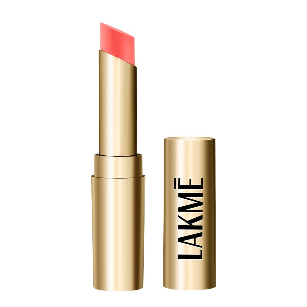 Lakmé Absolute Unreal 3D Slim Bullet Lipstick, Matte finish with a hint of shine, intense colour payoff in just a single stroke, longlasting, lipstick, Nude Brick