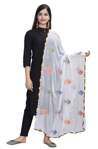 DIAMO Women's  Phulkari Chiffon Dupatta