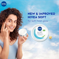 NIVEA Soft Light Moisturizer, 300 ml, for Face, Hand & Body, Non-Greasy Cream with Vitamin E & Jojoba Oil for Instant Hydration