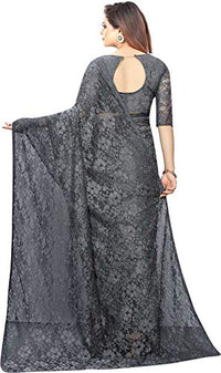 Avantika Fashion Women's  Jacquard Russell Net Saree With blouse piece