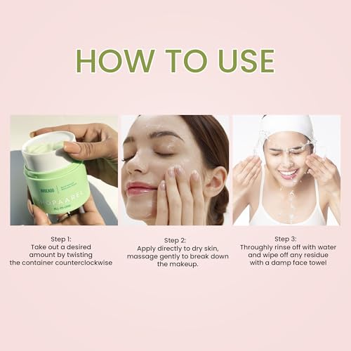 Shopaarel ALL-IN-ONE Balm Make Up Remover Cream, Cleansing Balm & Oil, Removes Excess Oil & Dirt, Remove Waterproof Makeup In One Wash, Deep Pore Cleansing, Face Makeup Remover-50 ML,Rose