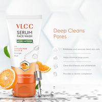 VLCC Salicylic Acid & Orange Peel Serum Facewash - 150 ml for Deep Pore Cleansing for AM | with Free Hyaluronic Acid & Aloe Vera Serum Facewash - 150 ml to Strengthen Skin Barrier for PM (B1G1)