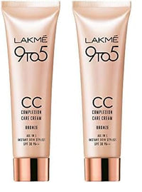 Lakmé 9 To 5 Complexion Care Cream, Medium, Radiant, Natural, Luminous, Dry| Bronze 9 G (Pack of 2)