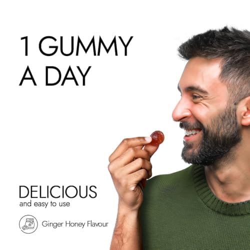 Kapiva Himalayan Shilajit/Shilajeet Gummies | 225mg Shilajit/Gummy | Ginger Honey Flavour | NABL-Certified Shilajit Gummy | Boosts Energy Levels, Endurance & Stamina | No Added Sugar | Gelatin Free | 60 Gummies