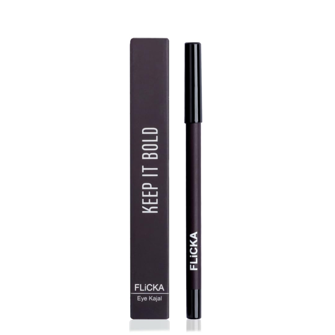 FLiCKA Keep It Bold Kajal | Waterproof, Smudgeproof, Intense Kajal, Long-lasting Formula upto 18hrs, 03 Mulberry, 1.2 g