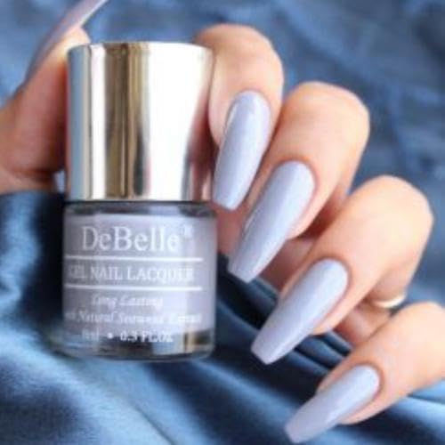 DeBelle Gel Grey Nail Polish-Grey (Sombre Grey) 8ml Enriched With Natural Seaweed Extract, Cruelty Free, Toxic Free (Glossy Finish).