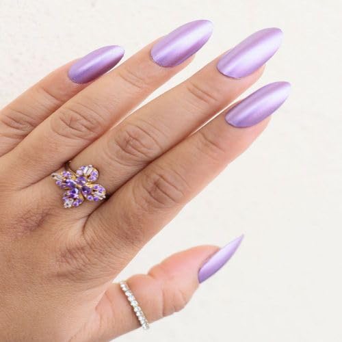 DeBelle Gel Nail Polish Chrome Wine(Metallic Violet Nail Paint)|Non UV - Gel Finish |Chip Resistant | Seaweed Enriched Formula| Long Lasting|Cruelty and Toxic Free| 8ml