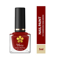 Olivia Nail Paint for Glossy Finish - 5ml (11 Maroon Macaron)