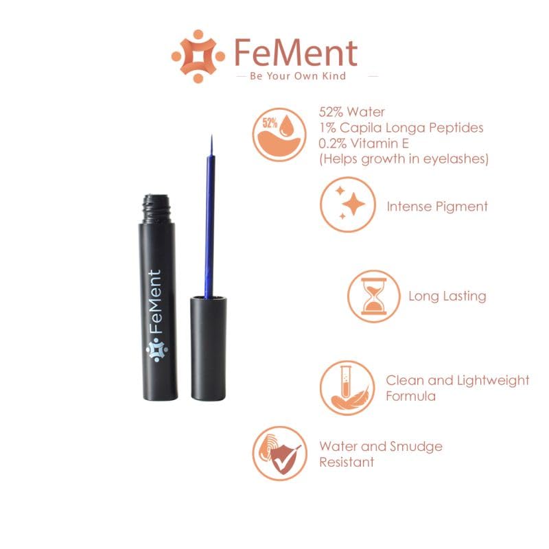 FeMent Clean Beauty Aqua Eye Liner, Intense Pigment, Long Lasting, Clean & Lightweight, Water & Smudge Resistant - Ocean Breeze (Blue)