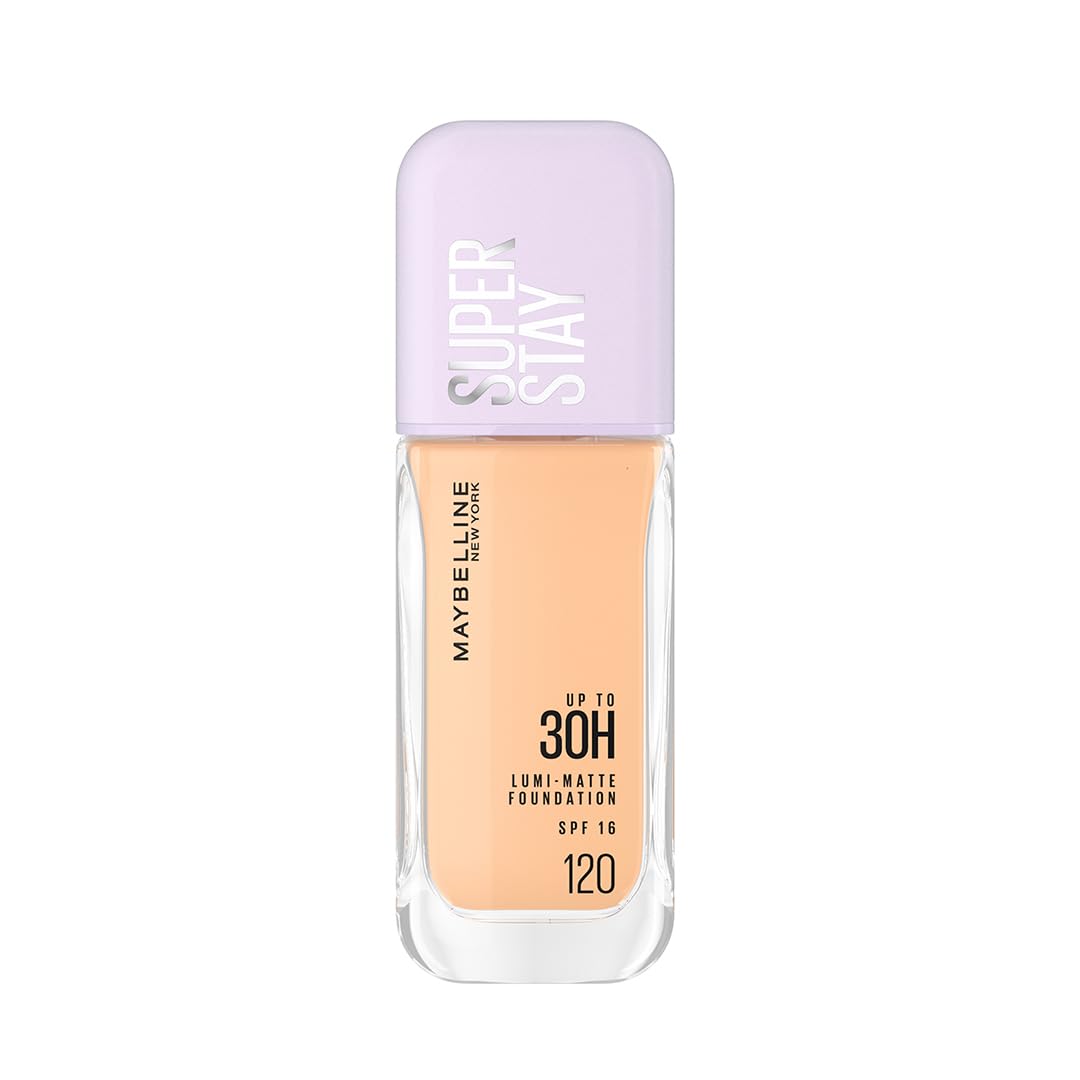 Maybelline New York Super Stay Lumi-Matte Liquid Foundation - 120, Up To 30H Long Wear, Water & Transfer Proof. SuperStay Lumi-Matte Liquid Foundation comes with Non-comedogenic & Vegan Formula | 35ml