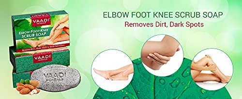 Vaadi Herbals Elbow Foot Knee Scrub Soap with Almond and Walnut Scrub, 75g (Pack of 4)
