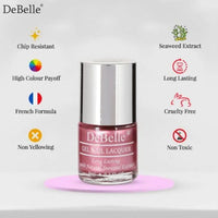 DeBelle Gel Nail Polish Chrome Glaze (Metallic Pink Nail Paint)|Non UV - Gel Finish |Chip Resistant | Seaweed Enriched Formula| Long Lasting|Cruelty and Toxic Free| 8ml