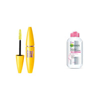 Maybelline Volum Express Colossal Washable, Black (10.7ml) and Garnier Skin Naturals Micellar Cleansing Water, 125ml