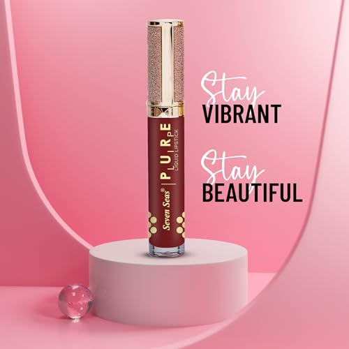 Seven Seas Pure Liquid Lipstick, Matte Finish, Purple (Totem Pole, 7ml)