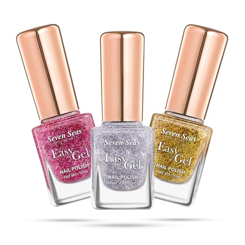 Seven Seas Easy Gel Nail Polish | Quick Dry Gel Nail Polish, Pack of 3 (Combo-14, 30ml)