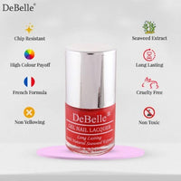 DeBelle Gel Glossy Finish Nail Polish French Affair (Scarlet Red), 8 Ml - Enriched With Natural Seaweed Extract, Cruelty Free, Toxic Free