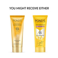 POND’S Sun Miracle SPF 55 PA+++ Light Sunscreen - Protect & Bright, With 3% Niacinamide, Fade Dark Spots in 4 Weeks, Lightweight, No White Cast 50g