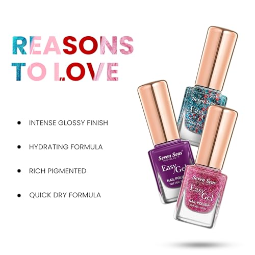 Seven Seas Easy Gel Nail Polish | Quick Dry Gel Nail Polish, Pack of 3 (Combo-16, 30ml)