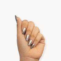 HYUE Chrome Glazed Nail Paint - 7 shades | Icy Silver | 8 ml | Dual-toned | Long-lasting Shine | Color-Shifting Pigments | One Stroke Coverage | Gel Finish | Salon-like Nails | No UV Damage