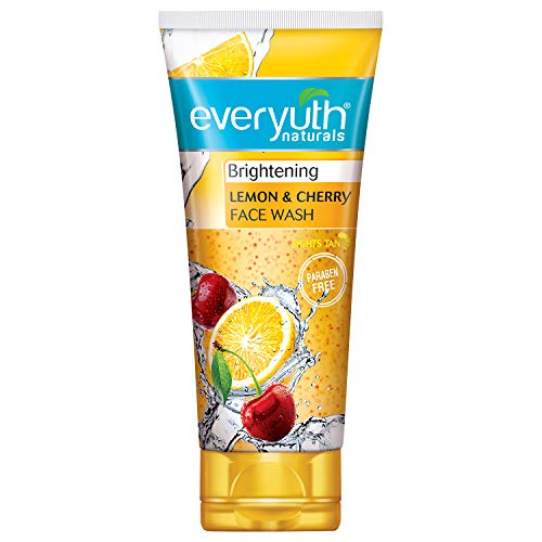 Everyuth Naturals Brightening Lemon&Cherry Face Wash|Deep Cleansing,Oil Control&Tan Reduction|Simple Face Wash|Removes Dirt&Oil|100% Soapfree|For All Skin Types|Paraben Free - 150 G (Pack Of 2)