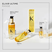 Kérastase Elixir Ultime Hair Oil-In-Serum 30ml | |For All Hair Types | 2X Shinier Hair | 96H Anti-Frizz Action | Infused with French Camellia, Marula and Argan Oils