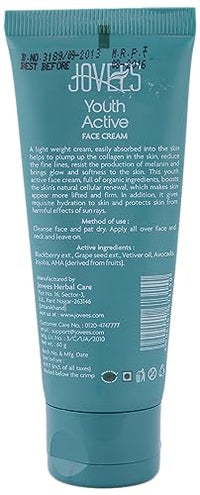 Jovees Herbal 30+ Youth Face Cream with SPF-16 |100GM | Unisex | For Fine Lines, Dark Spots & Skin Brightening