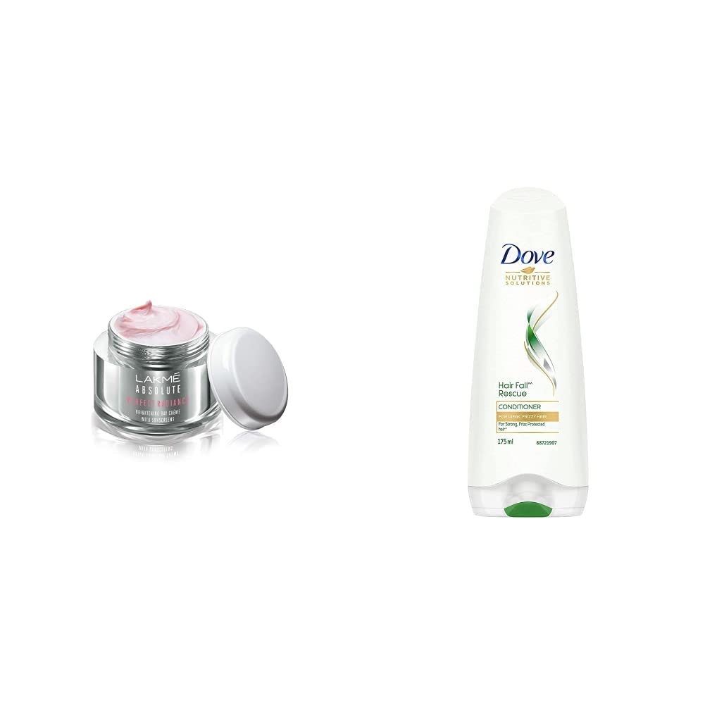 Lakmé Perfect Radiance Fairness Day Creme 50 g & Dove Hair Fall Rescue Conditioner, 180ml