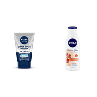 NIVEA Men Face Wash, Dark Spot Reduction, 100g And NIVEA Body Extra Whitening Body Lotion, 200ml