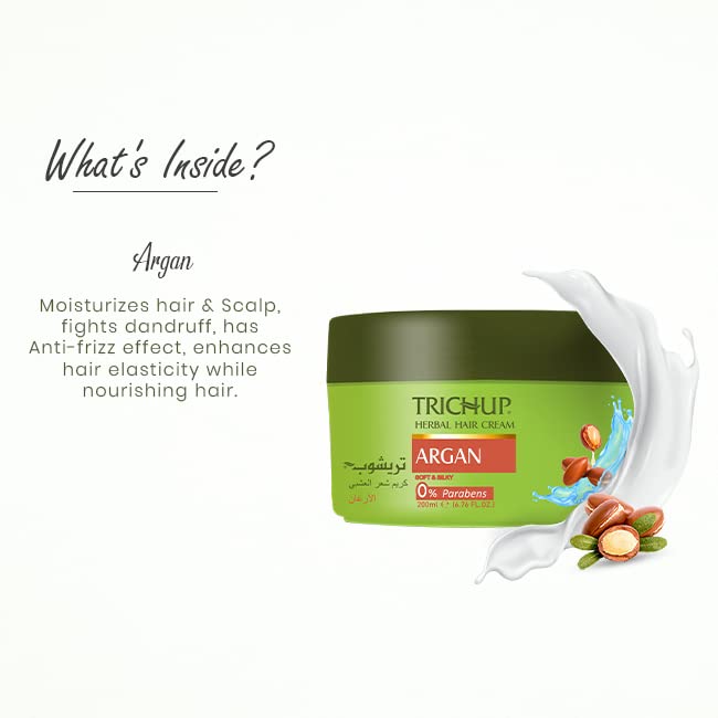 Trichup Argan Herbal Hair Cream - Increases Shine, Volume & Strength 200ml