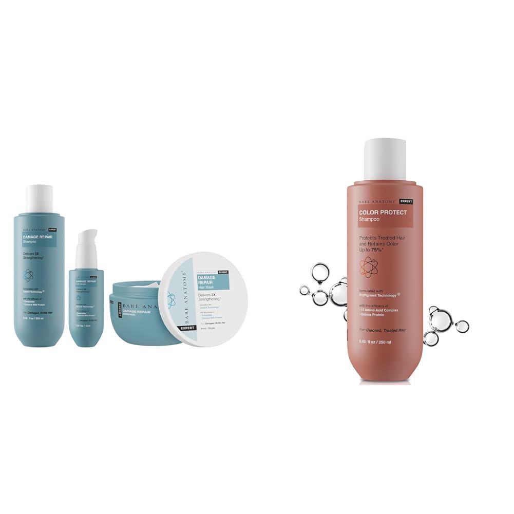 Bare Anatomy Damage Repair Shampoo + Hair Mask + Serum Kit, For Women and Men, 250 ml Hair Colour Protect Shampoo, Dry & Frizzy Coloured Hair For Unisex, 250ml