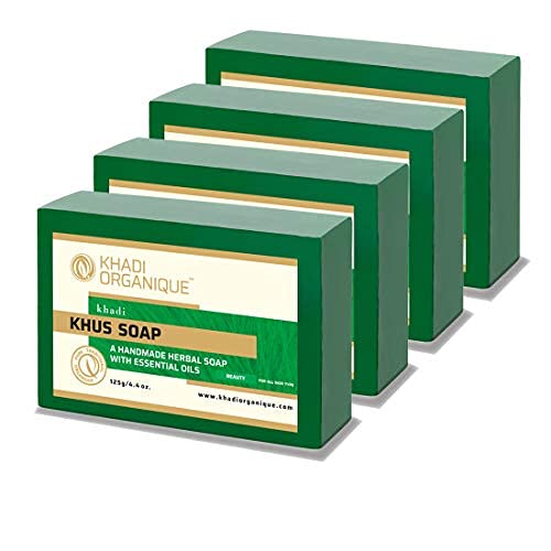 Khadi Organique Pure Herbal Natural & Handmade Khus Soap Combo Kit Pack Of 4 500gm
