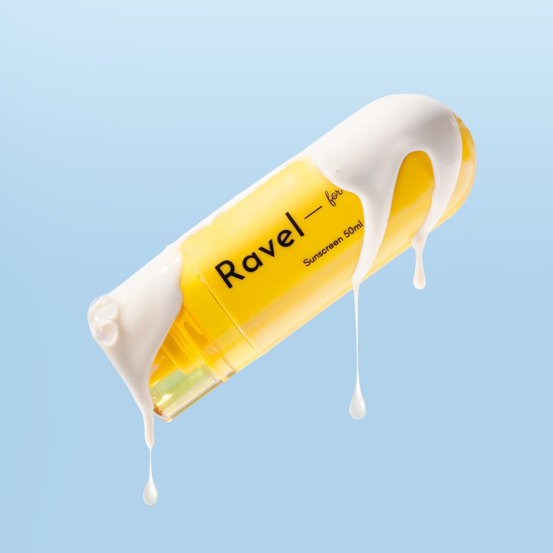 Ravel Ultra-Light Sunscreen SPF 50 for oily skin | 1% Hyaluronic + Vitamin C SPF 50 PA++++ | Sunscreen SPF 50 for combination skin | Blue Light Protection | Non-Greasy, No White Cast | 50ml for Dry & Acne-prone Skin