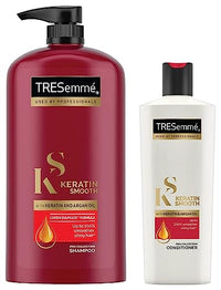 Tresemme Keratin Smooth Shampoo,With Keratin And Argan Oil For Straighter, Smoother And Shinier Hair, 1 Ltr And Keratin Smooth Conditioner, Smoother And Shinier Hair, 190 Ml