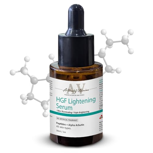 ACTIHERBZ HGF Lightening Serum |Face serum for Brightening and Pigmentation | Peptides + Alpha Arbutin Complex | aqua based Peptide Face Serum For Intense Hydration | Nonapeptide | Hydrating & Even-Tone Glow | 30ml