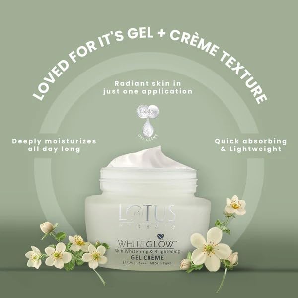 Lotus Herbals Whiteglow Gel Cream 60g, Intensive Serum 30ml, Set of 2