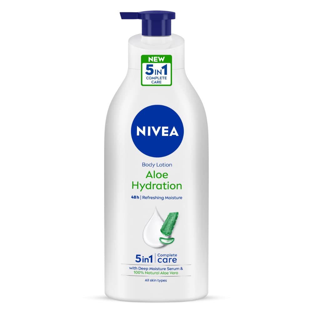 NIVEA Body Lotion, Aloe Hydration, with Aloe Vera for Instant Hydration in Summer, 600 ml & NIVEA Body Lotion, Aloe Hydration, with Aloe Vera for Instant Hydration in Summer, 400 ml