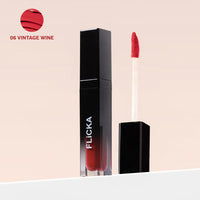 FLiCKA Set and Attack Liquid Matte Lipstick For Women| Transfer Proof, Smudge Proof, Non-Sticky, Creamy Lightweight Lipstick For Women, 06 Vintage Wine, 7ml