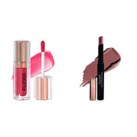 FLiCKA Shimmery Affair Lip Gloss 6 Gin Baby Pink 5ml High Drama Creamy Matte Lipstick| Nontransfer HD Lipstick, Waterproof, Hydrating, Moisturizing, Upto 16Hrs, 12 Happy, 3.2