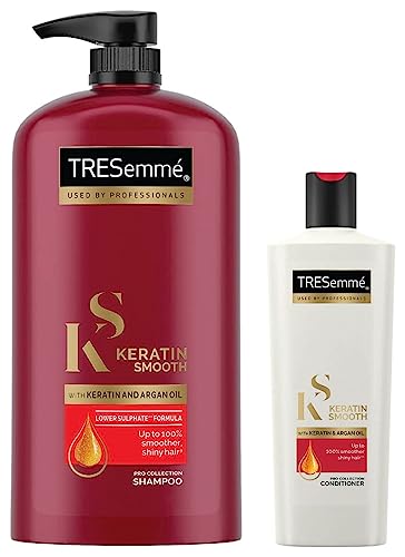 Tresemme Keratin Smooth Shampoo, 1L And Keratin Smooth Conditioner, 340 Ml