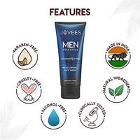 Jovees Herbal Men's Essential Advanced 4 in 1 Moisturizing Face Wash |with Vit C and Vit E | Gives Clean and Clear Skin |For All Skin Types 100g