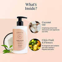 Arata Natural Hydrating & Non-Drying Body Wash With Coconut & Citrus Extracts || All-Natural, Vegan & Cruelty-Free || Gentle Daily Cleansing For Women & Men - (300 ML)