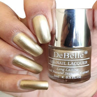 DeBelle Gel Nail Polish Chrome Gold (Metallic Gold Nail Paint)|Non UV - Gel Finish |Chip Resistant | Seaweed Enriched Formula| Long Lasting|Cruelty and Toxic Free| 8ml
