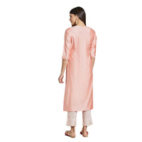 Kashish Women's  Viscose Embroidered Round Neck Straight Fit Kurta