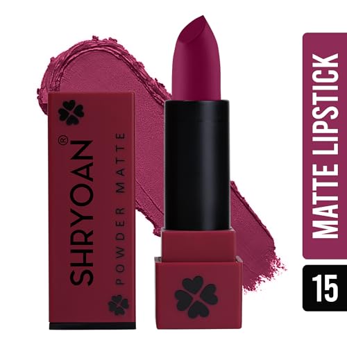Shryoan Powder Matte Lipstick with Moisturizing and Hydrating Formula | For Every Day Use (3.2g) (Shade-15, Shade-15)