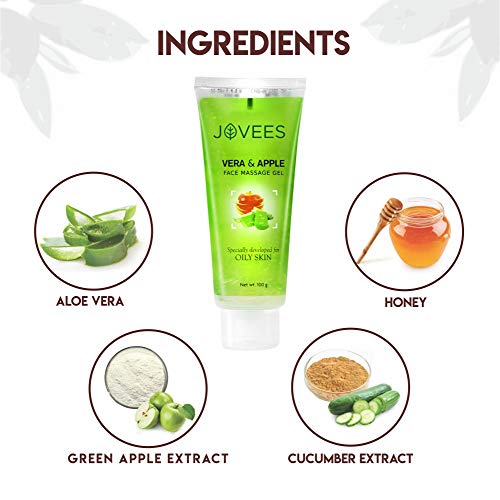 Jovees Face Massage Cream with Aloe Vera and Apple| Improves Skin Texture Making It Fairer and Radiant | 100gm