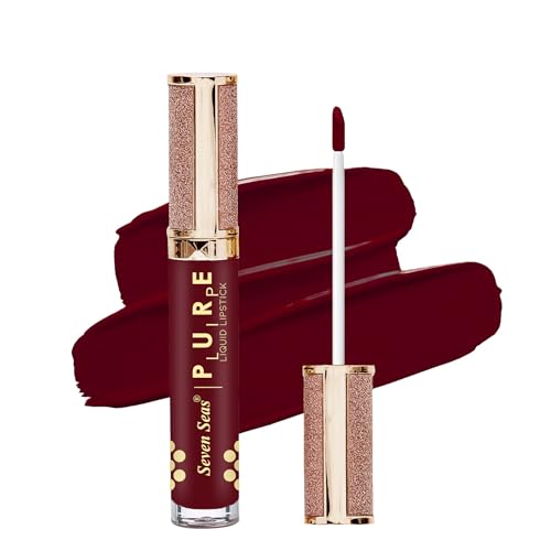 Seven Seas Pure Liquid Lipstick, Matte Finish, Purple (Red Cherry, 7ml)