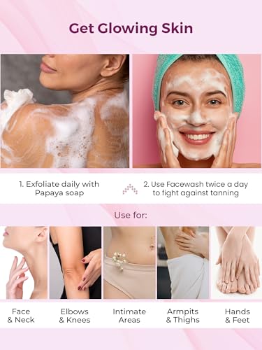 Kozicare Kojic Acid Soap & Glutathione Soap | Papaya Soap | Tan Removal Soap| Bath Soap Combo Offers | Helps Exfoliate Dead Skin - Pack Of 3 | Papaya Face Wash | Face Wash For Women & Men | 100 Ml