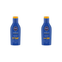 Nivea Sun Lotion For Oily Skin, Spf 50 With UVA & UVB Protection, Water Resistant Sunscreen For, 75Ml & Sun Lotion For Oily Skin, Spf 30, Water Resistant Sunscreen For, 75Ml, Pack Of 1