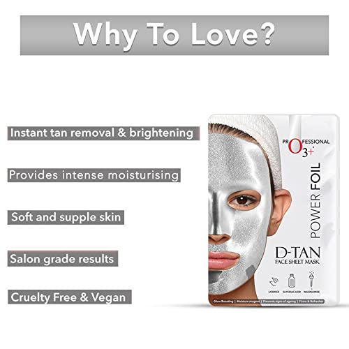 O3+ Power Foil D-Tan Face sheet mask for Skin Brightening Face Mask 20 ml & O3+ Facialist Radiant Face Sheet Mask (30g) Combo